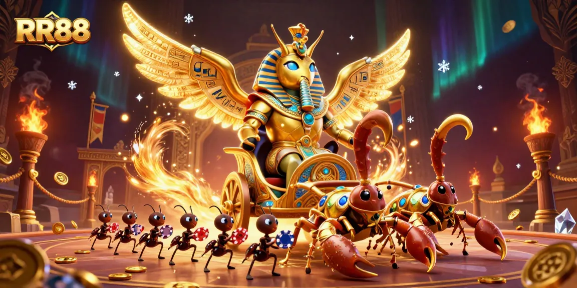 Win big at RR88: A dazzling 3D illustration showcasing an action-packed gambling scene.