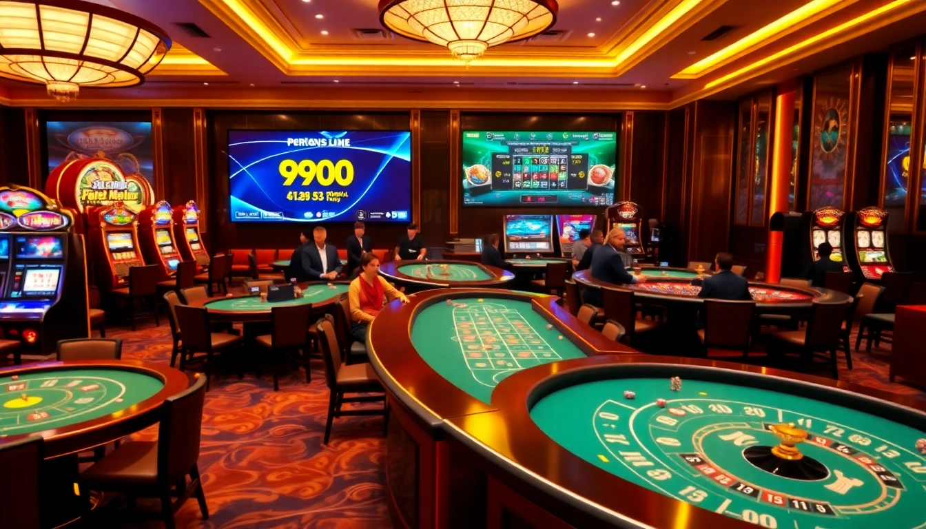 Players enjoy thrilling games at 99ok's luxurious casino, featuring vibrant tables and interactive betting.