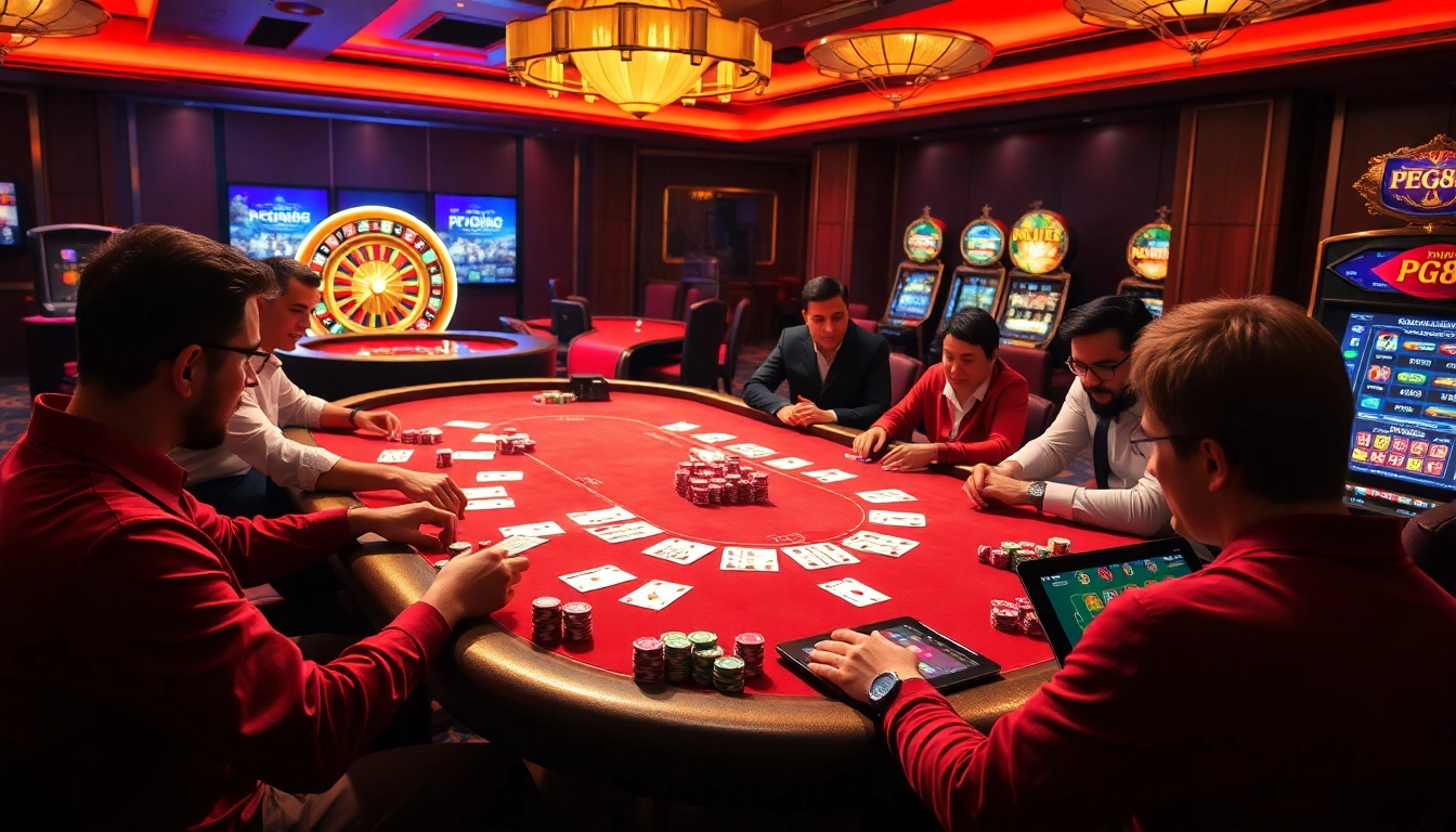 Experience the excitement of pg88 at a luxurious casino table with poker chips and cards.