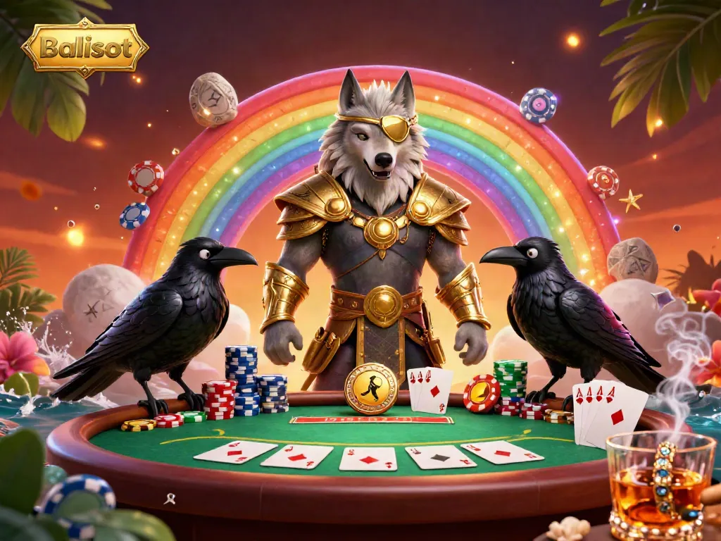 Experience thrilling gameplay at Balislot with vibrant 3D Norse-inspired artwork featuring Odin, ravens, and casino elements.