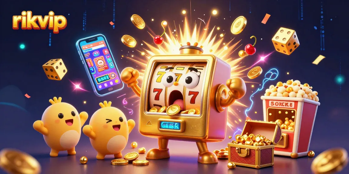 Experience the excitement of rikvip with animated slot machines and a jackpot explosion!