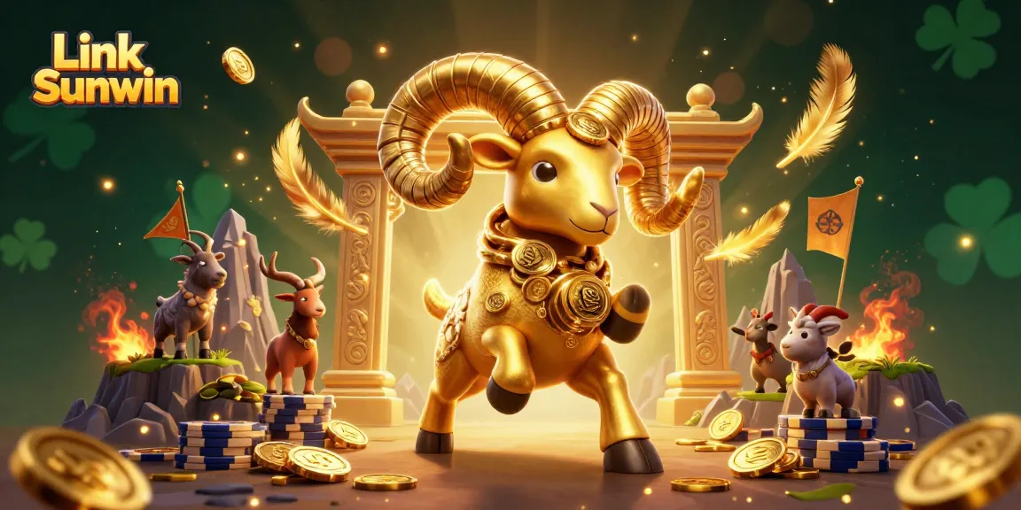 Engage with lively Slot games at Link Sunwin, featuring golden ram and dynamic gaming elements.