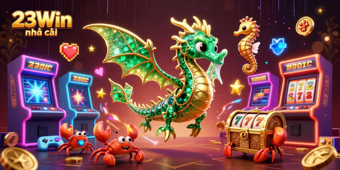 Play exciting games with 23Win nhà cái, featuring vibrant casino elements and captivating characters.