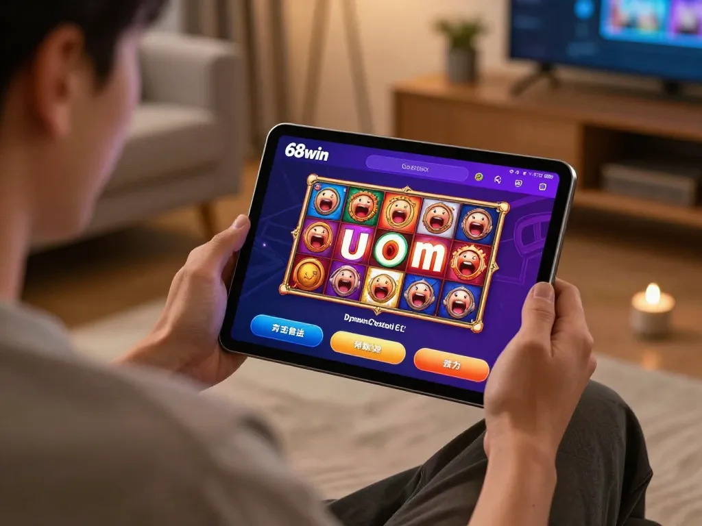 Player celebrating a win on the 68win app, showcasing an exciting online slot game