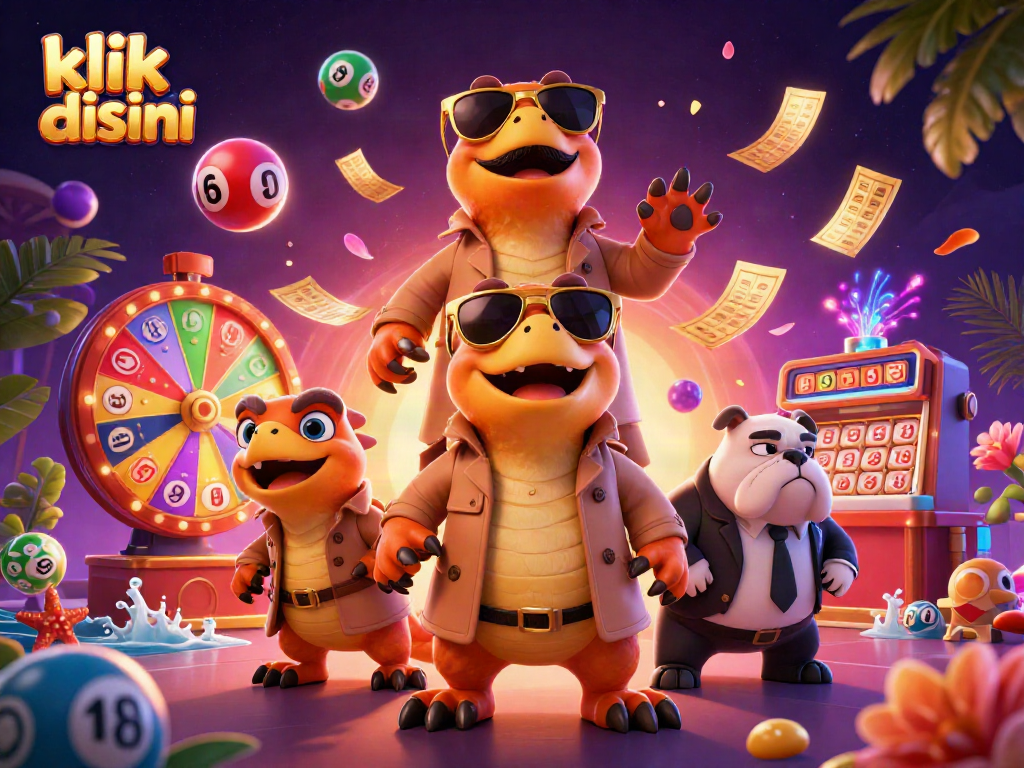 Engage with the vibrant klik disini casino scene filled with lively lottery elements and whimsical characters.