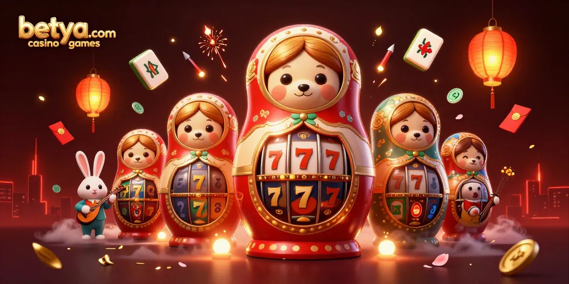 Experience vibrant betya.com casino games with cartoon bears, festive symbols, and dynamic elements inviting play.