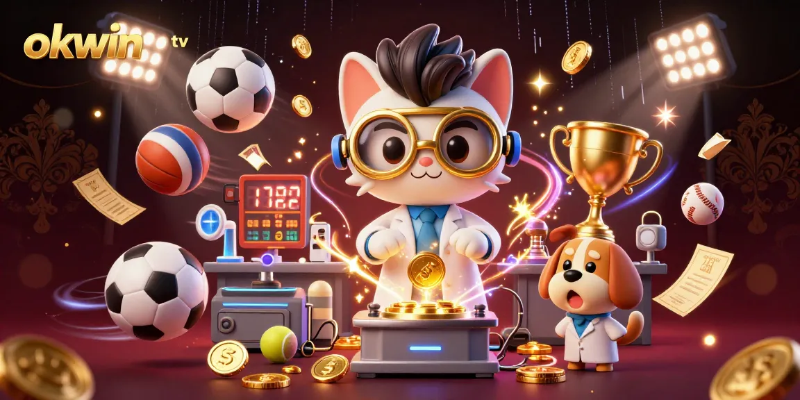 Experience the excitement of okwin tv with a vibrant sports betting scene featuring dynamic game elements and effects.