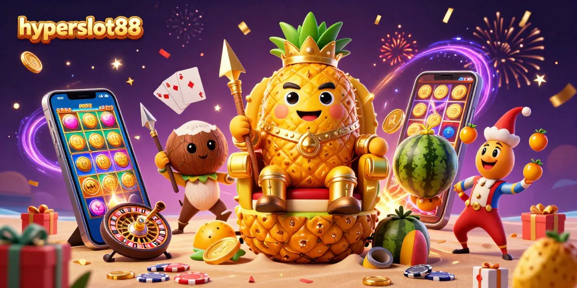 Join the fun at hyperslot88 with a vibrant scene of casino characters celebrating big wins.