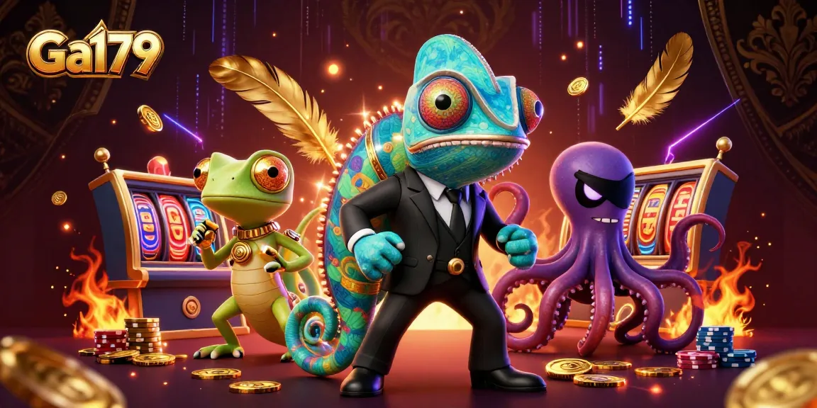 Experience the thrill of Ga179 in a vibrant casino setting, featuring colorful characters and dynamic elements.