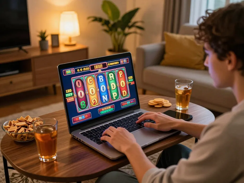 Engaging session at KP88 bio online casino featuring vibrant slot games on laptop
