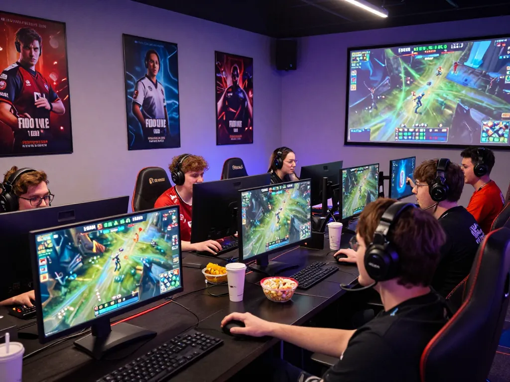 Esports enthusiasts at GGLBet Singapore enjoying Dota 2 betting during live matches.