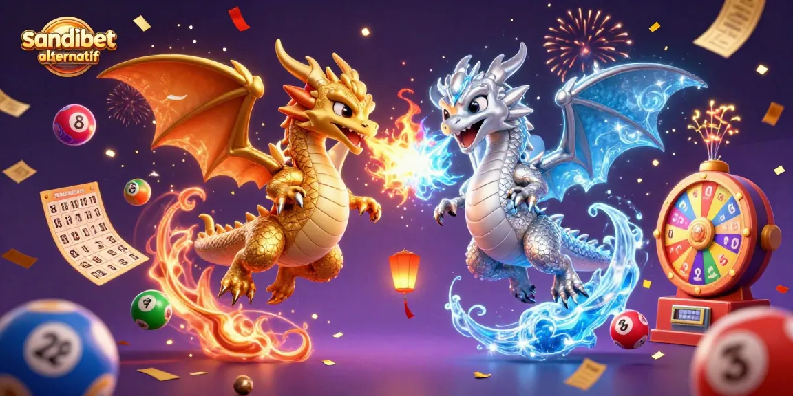Tingkatkan pengalaman bermain Anda dengan ilustrasi cerah dari sandibet alternatif yang menampilkan elemen naga dan lotere.