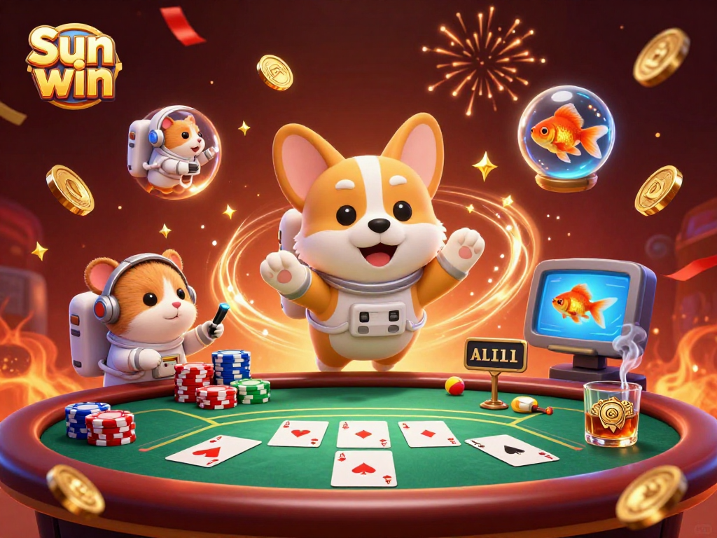 Strategically win at Sun win with immersive casino adventures and engaging characters in a colorful scene.