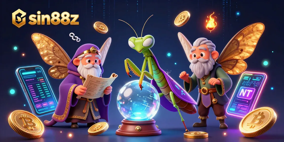 Play big with sin88z at this vibrant crypto casino scene, featuring animated fortune teller and dazzling elements.