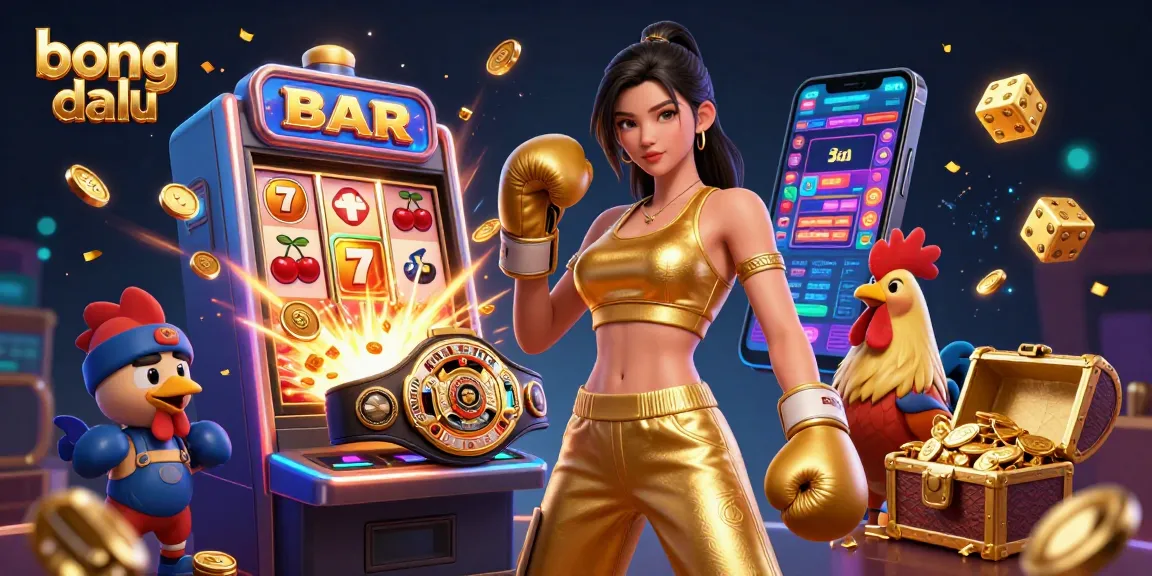 bong da lu offers an exciting jackpot experience with golden slot machines and dynamic characters in action