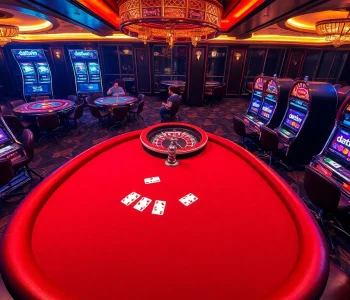 Rasakan sensasi datukwin di meja kasino yang elegan dengan chip poker dan kartu.