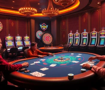 Experience the thrill of NHÀ CÁI HAYWIN at a luxurious casino table with vibrant poker action.