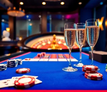 Engage with the thrilling ph365 blue edition casino scene, showcasing vibrant poker chips and a dazzling roulette wheel.