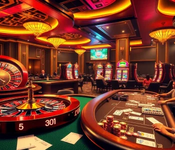 Experience the excitement of NHÀ CÁI HBBET with vibrant casino games and engaging players at the tables.