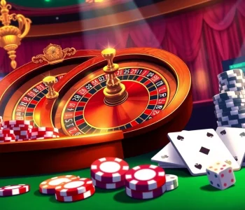 Experience Tool xổ số siêu tốc at a luxury casino scene with roulette, cards, and digital betting.