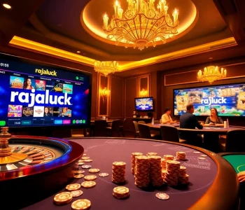RajaLuck players enjoying exciting games on a luxurious casino platform featuring poker and roulette.