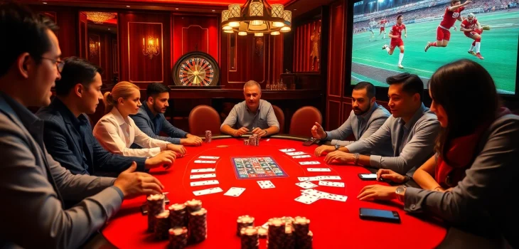 Engage with intense poker gameplay at LuongSonTV's upscale casino simulation.