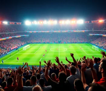 Socolive streaming vibrant live football match with cheering fans and intense action.