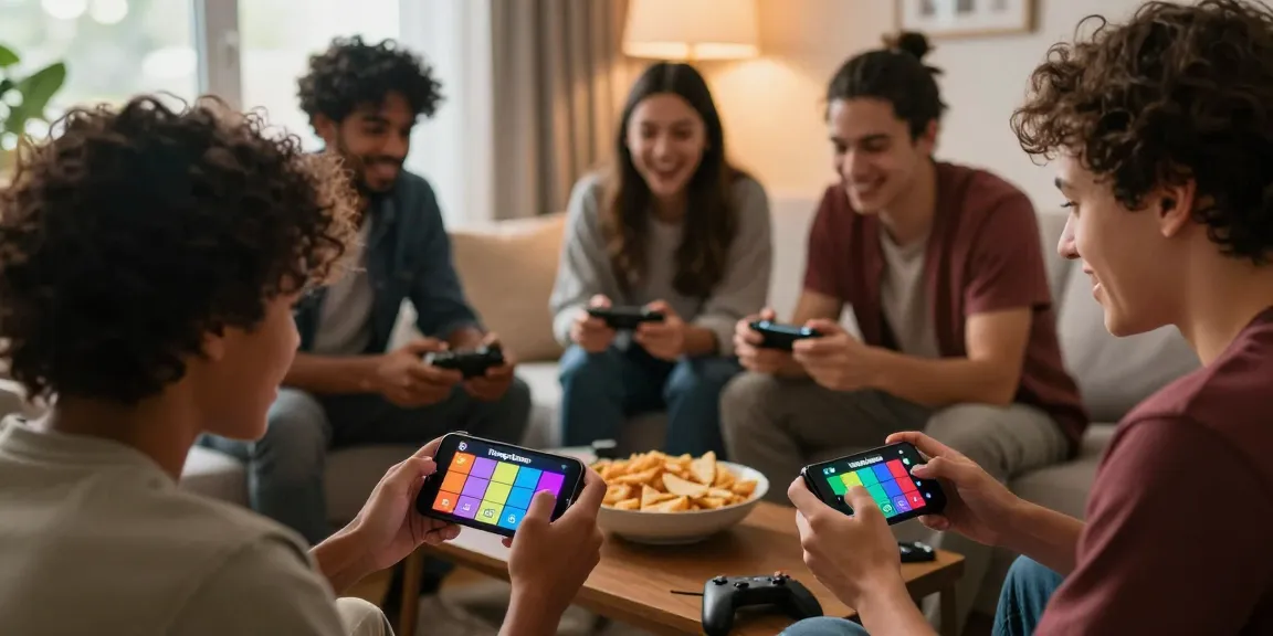 Tiranga Games being played by friends in a cozy living room, showcasing diverse gaming experience and social interaction.